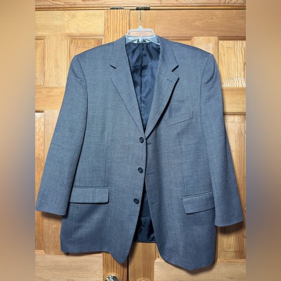 Versini Men’s 48R Blue Gray Wool Blend Blazer Suit Jacket Sport Coat - Picture 1 of 5